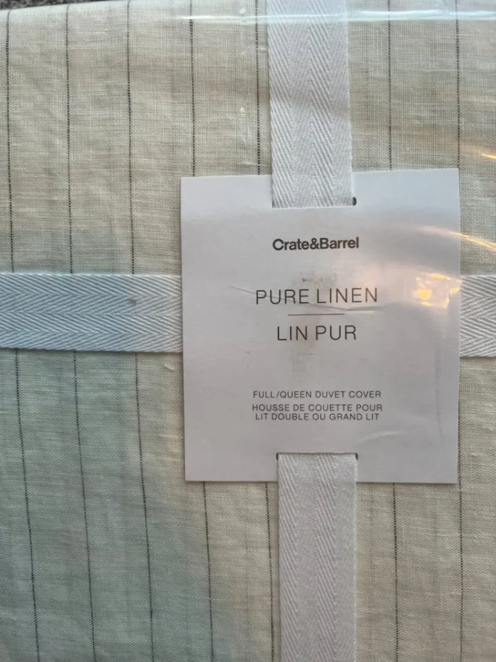 NWT Crate&Barrel Linen Full/Queen Duvet Cover and Pillow Shams